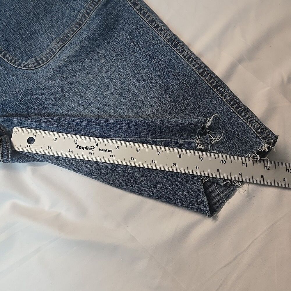 Cut Off Jean Shorts For Women 12 Blue Denim Stretchy Mid Rise Grunge Minimalist - Picture 5 of 7
